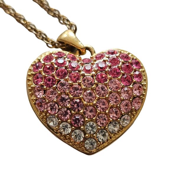 Avon pave hombre heart pendant gold plated pendant and chain - Picture 1 of 16